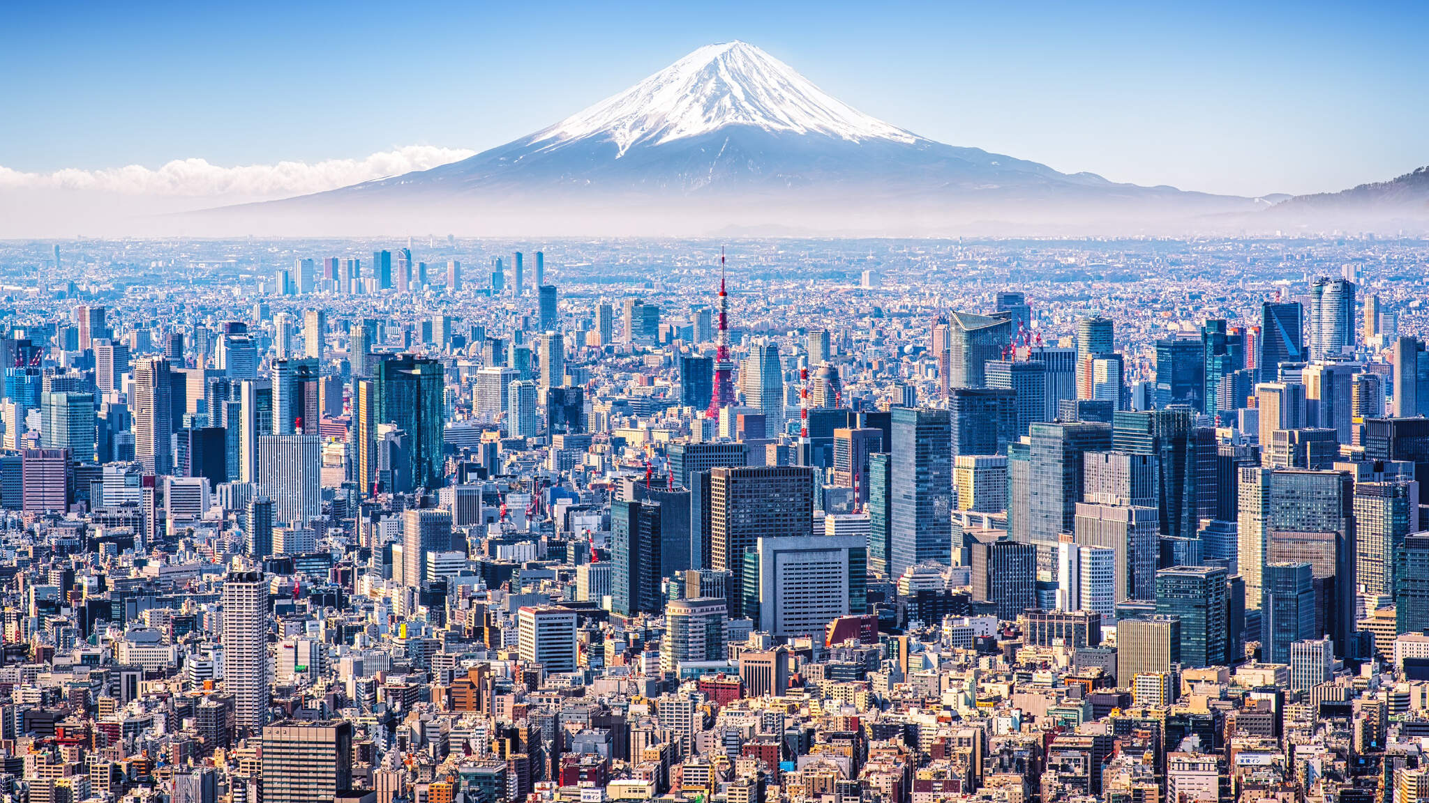 Tokio, de economische metropool aan de voet van de berg Fuji.